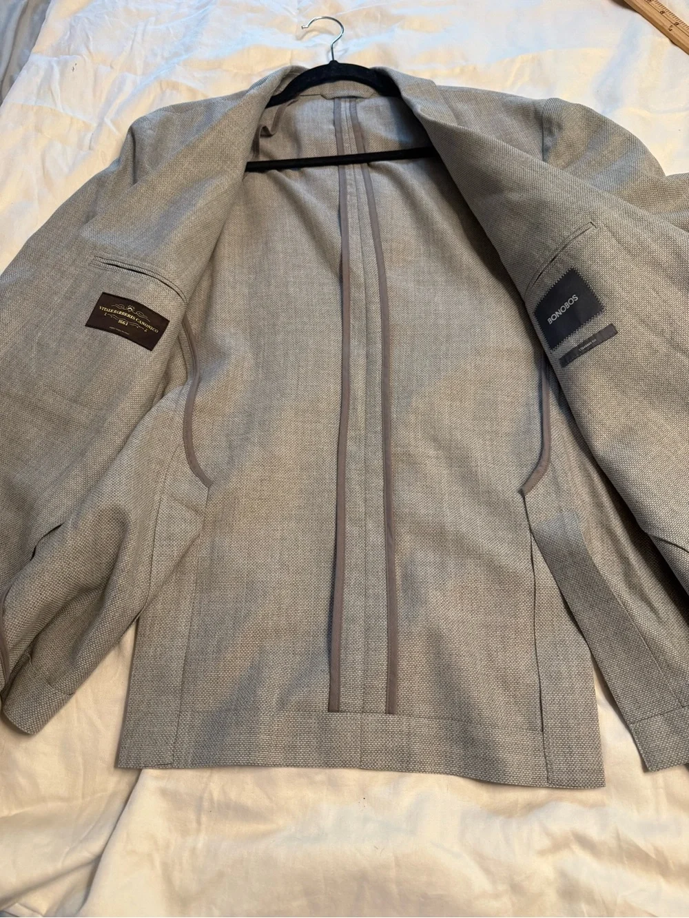 Bonobos VBC 100% wool sport coat blazer gray 44R standard fit Italian heritage